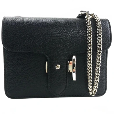 Gucci Interlocking leather bag with chain black thumbnail 2